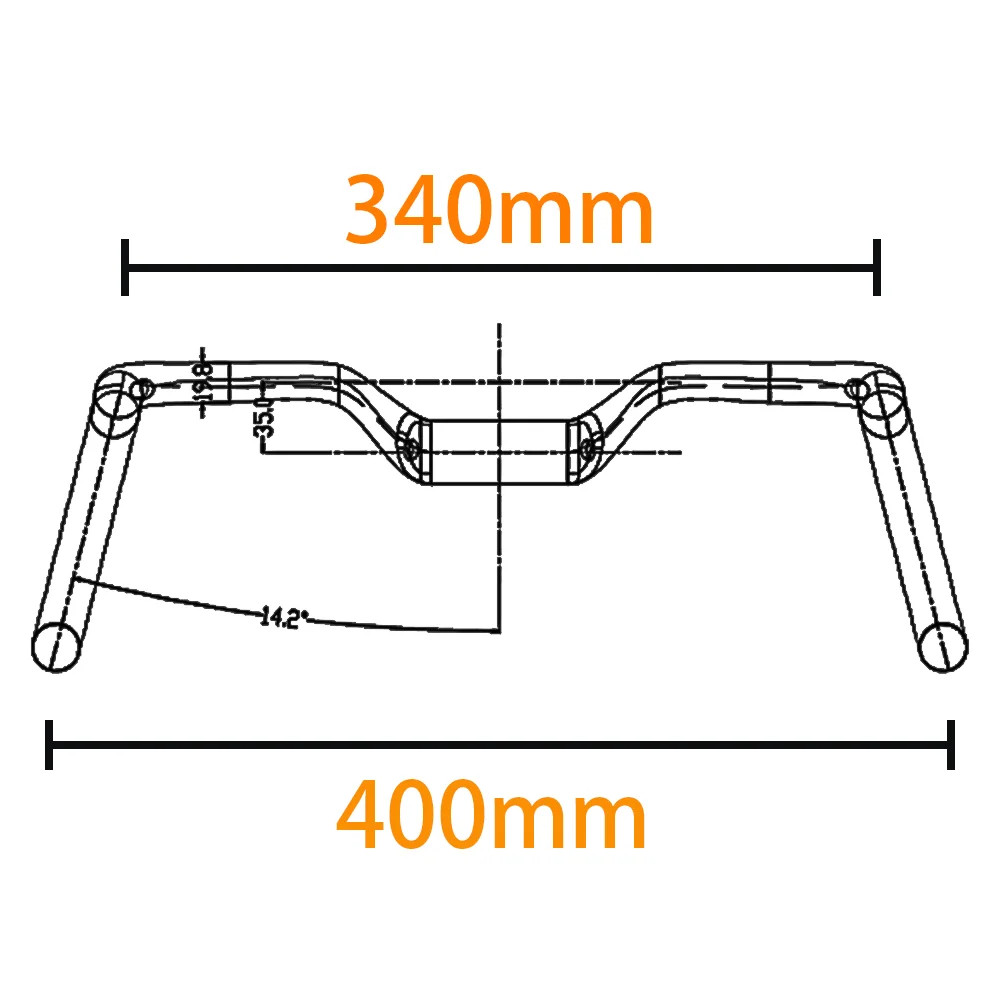 Carbon Fiber Mountain Road Bike Handlebar Full Internal Cable Routing 14° 31.8mm