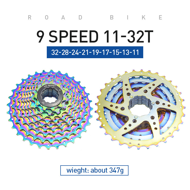 VG Sports Road Bike Cassette 8 9 10 11 Speed 11-/25T/28T Sprocket Rainbow