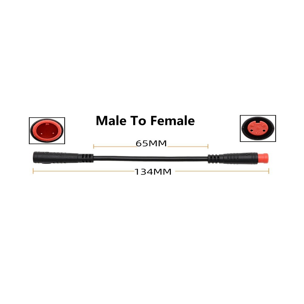 2-pin M8 Electric Bike Extension Cable Waterproof Cable Male to Female Adapter