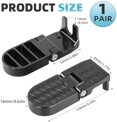 2PCS Bike Foot Pegs, Aluminium Alloy for Bicycle Pegs, Non-Slip Ebike Pegs for P