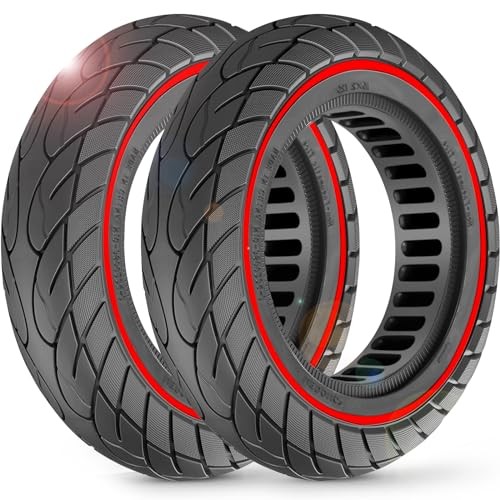 2-Pack 10×2.125 Tubeless Scooter Tires – Fits Models: 8.5×2.0, 8½x2, 50-75 Red