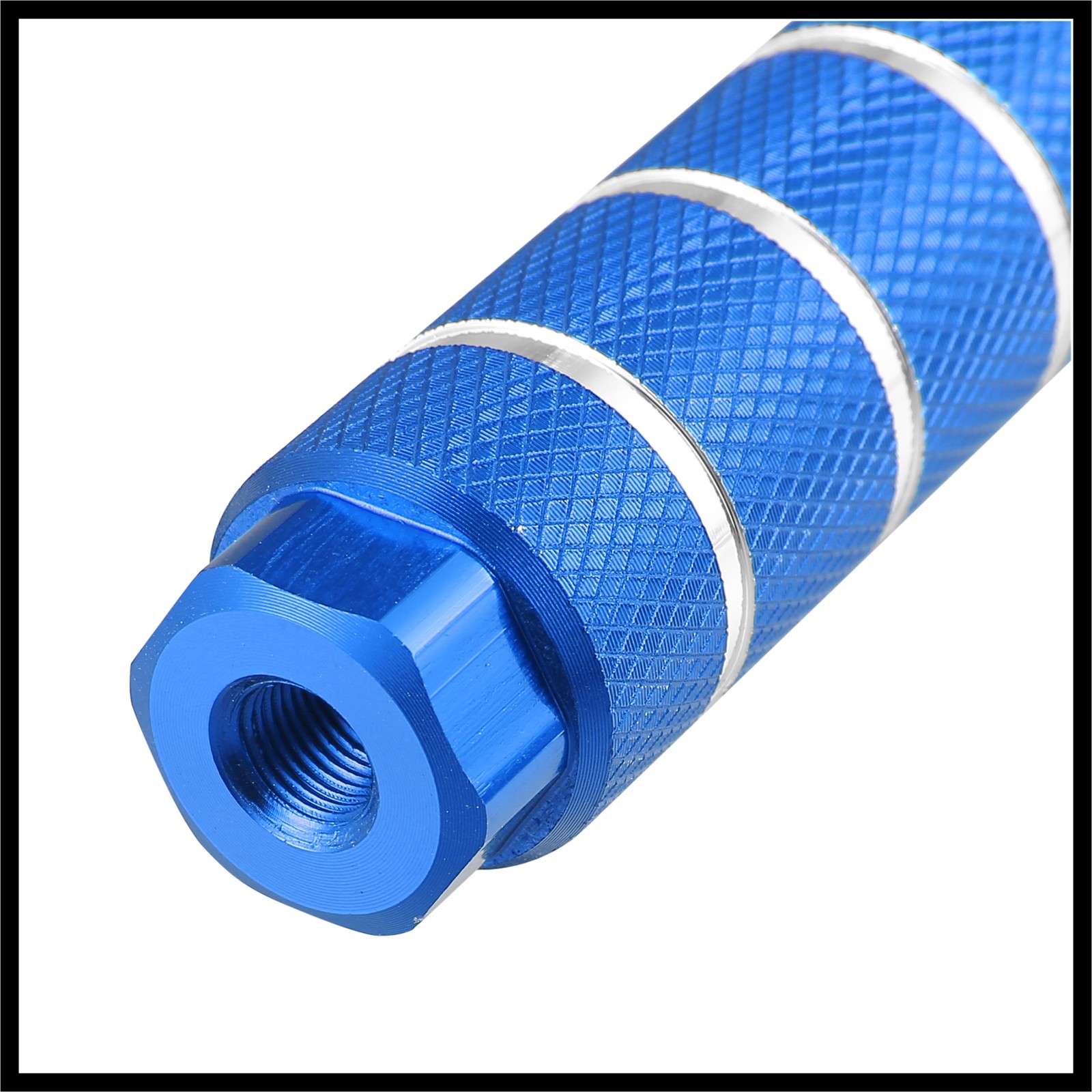 4 Pcs Aluminum Alloy Rear Foot Pegs Blue for BMX MTB Bike Fit 3/8 inches Axles