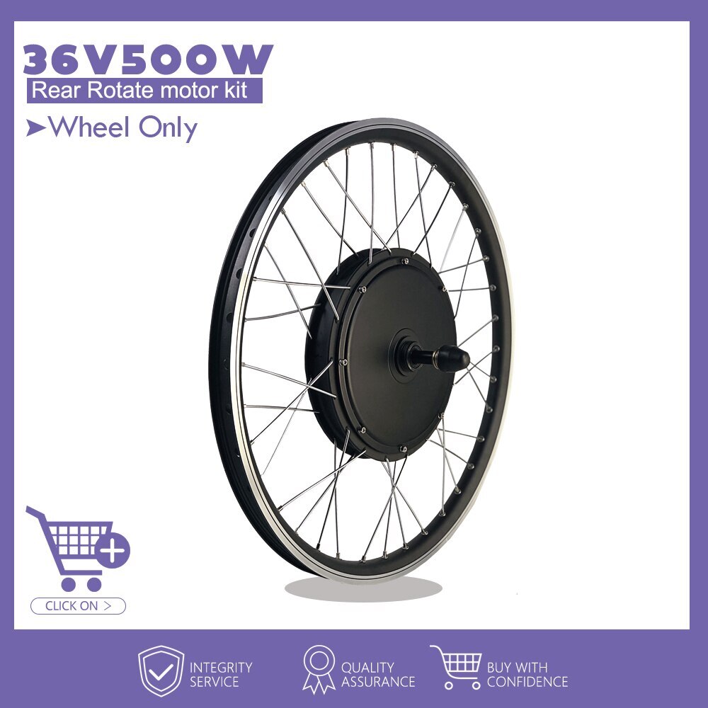 E- Bike Conversion Kit 36V/48V 500W Rear Rotate Wheel Hub Motor 20-29Inch/700C