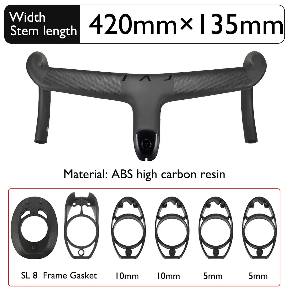 Road Bike Carbo Handlebar 6 Degree Stem Internal Cable Routing Cockpit Di2