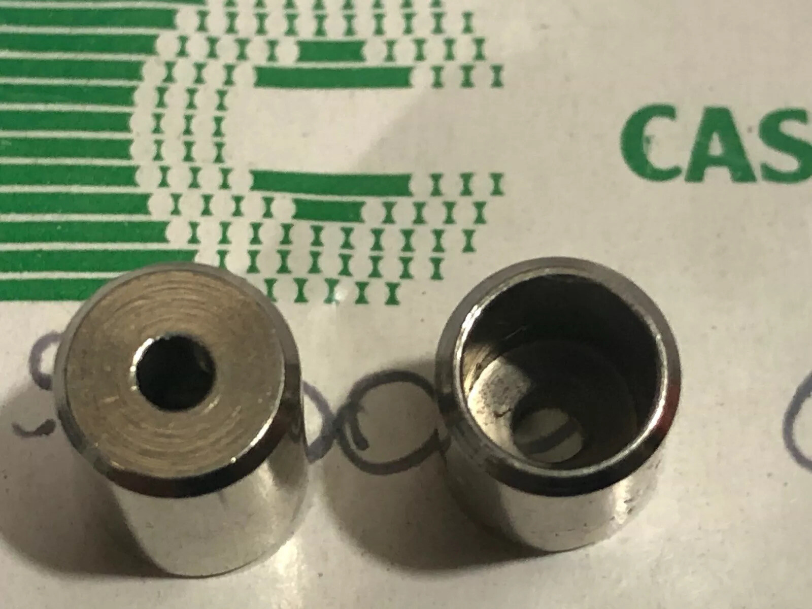 Casiraghi 6mm Brake Housing Ferrules, End Caps, Brass Nickel Plated-1mm Thick (2
