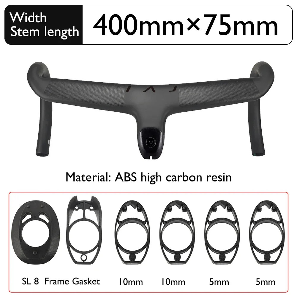 Road Bike Carbo Handlebar 6 Degree Stem Internal Cable Routing Cockpit Di2