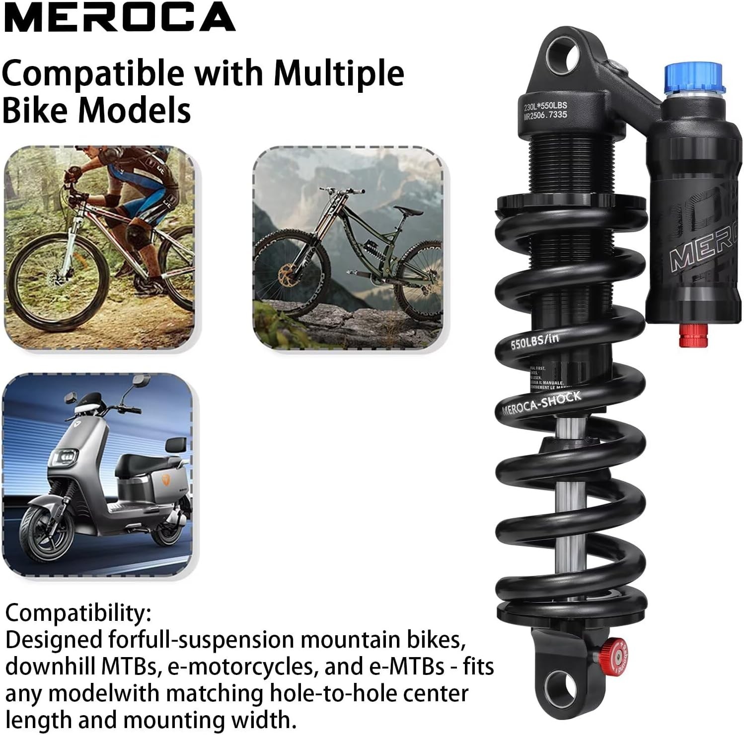 Adjustable Air Spring Coil Over Shock Absorber for Mountain 250mm*550lbs