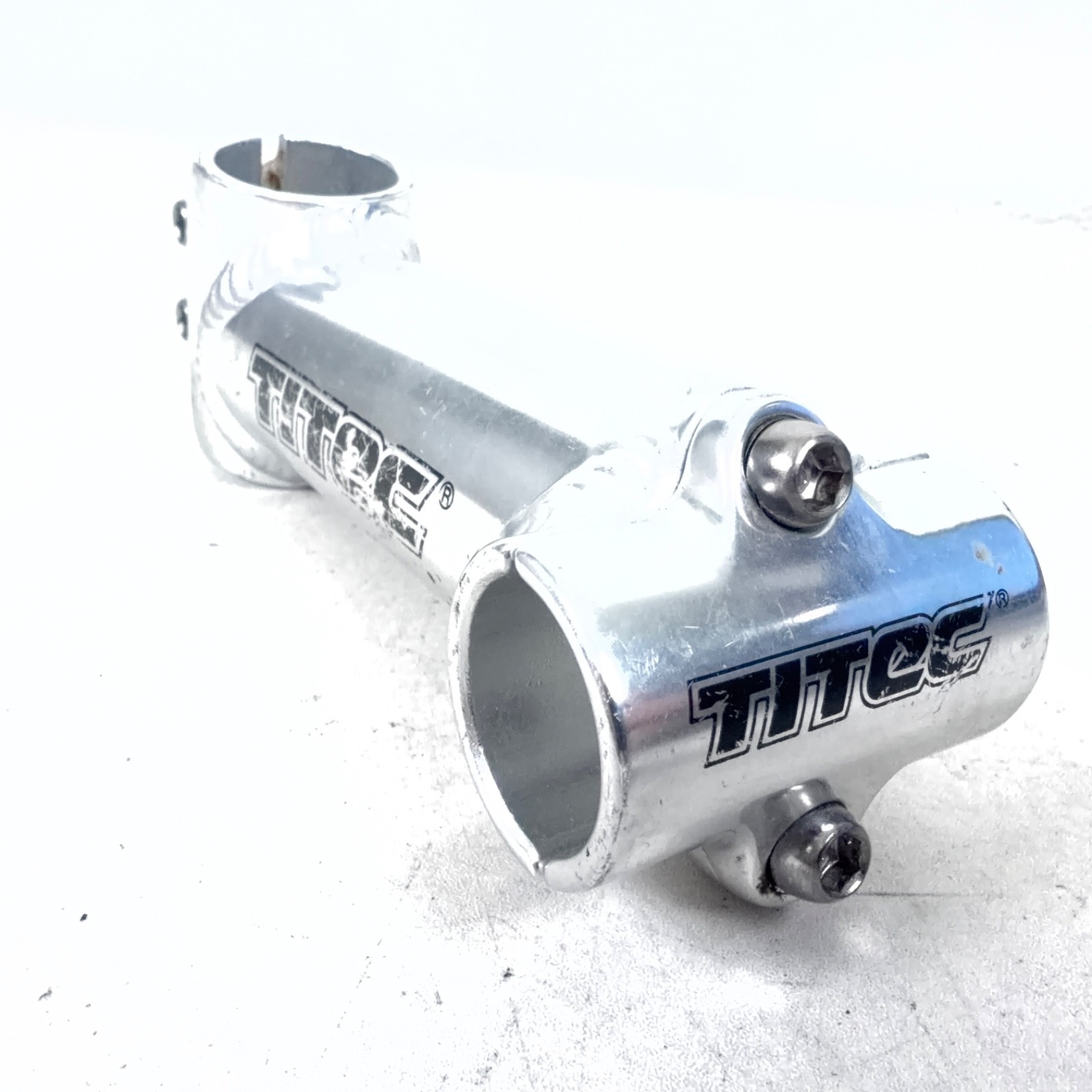 Vintage Titec Stem 1 1/8 in Threadless 25.4 mm MTB 120 mm 2 Bolt Silver 90s