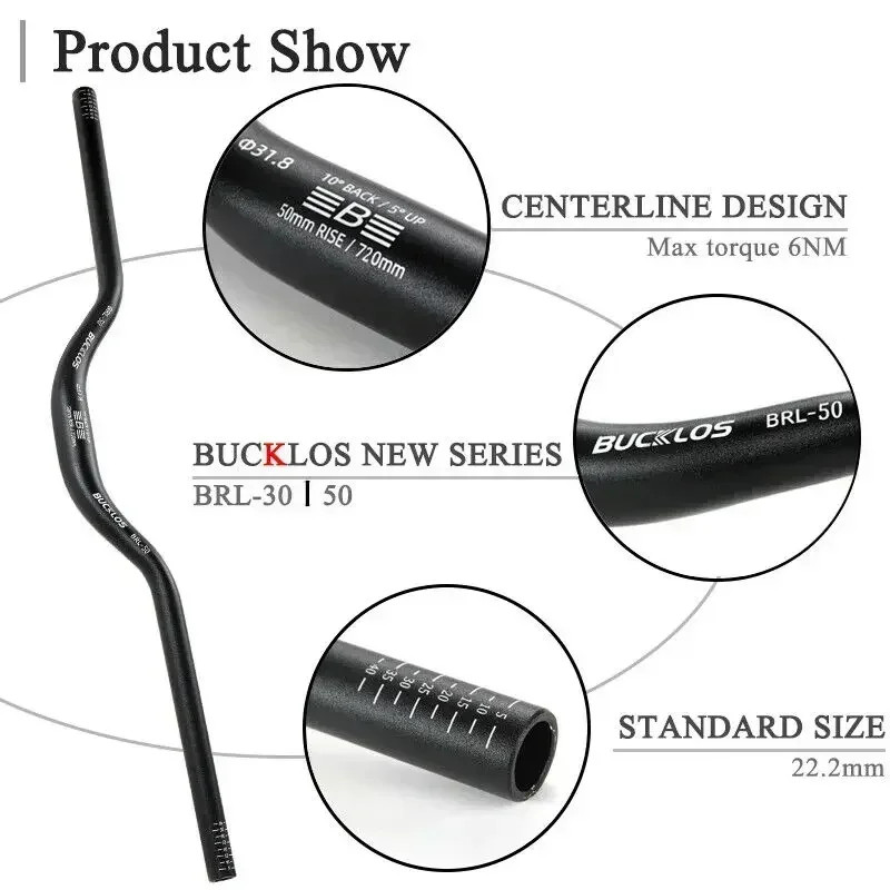 Mountain Bike Handlebar 31.8Mm 25.4Mm Bicycle Riser Bar 620/660/720/780Mm Alumin