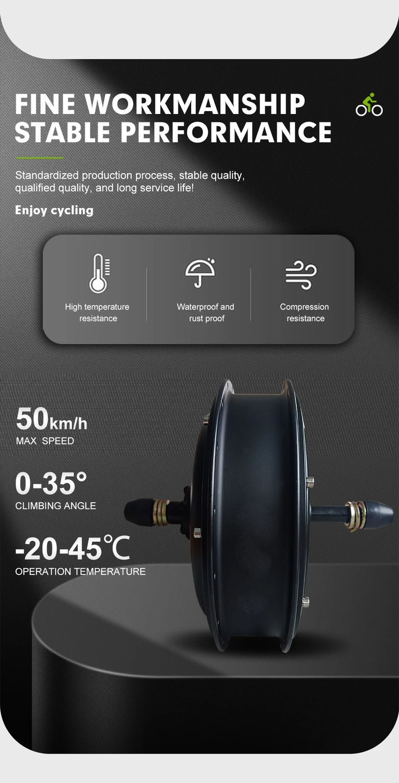 48V 1500W Snow E-bike Fat Brushless Gearless 20 24 26inch Rear Rotate Hub Motor