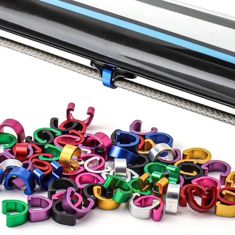 10PCS Bike Brake Cable Housing Clips Aluminum Alloy C-Clip Guide for MTB Road Bi