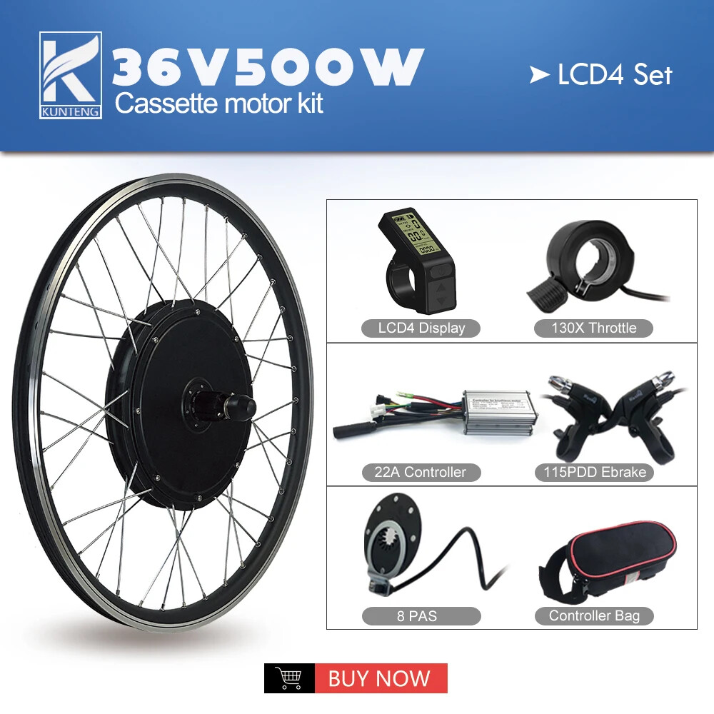 E-bike Conversion Kit 20-29Inch 700C 36V 48V 500W Rear Cassette Hub Motor Wheel