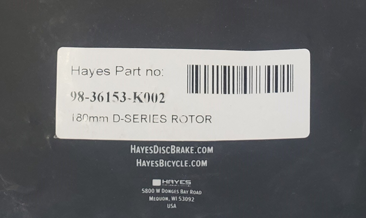 Hayes 180mm D-Series Rotor NEW 98-36153-K002 w/Bolts FREE SHIPPING!