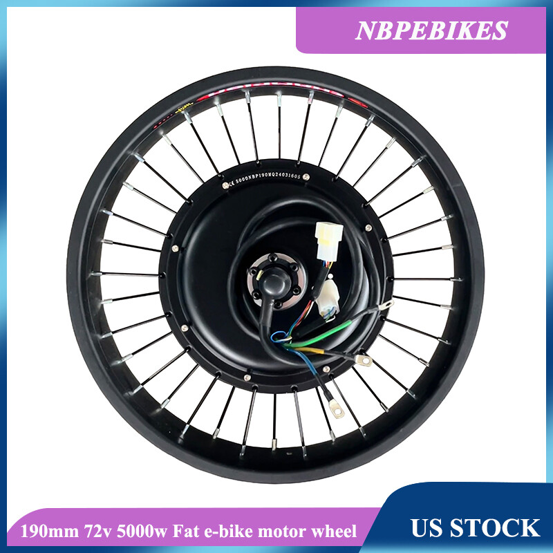 US stock:190mm 72V 5000W Fat e-bike motor wheel kit(Sabvoton 100A controller).