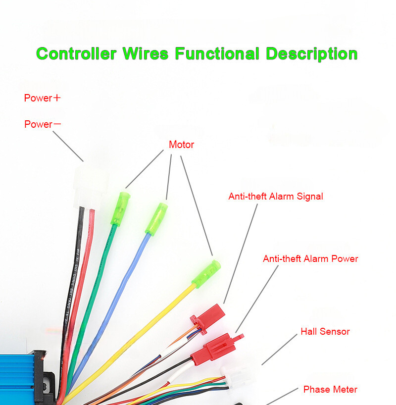 36V 48V 52 60V 72V 1000W Ebike Sine Wave Brushless Controller Scooter BLDC Motor