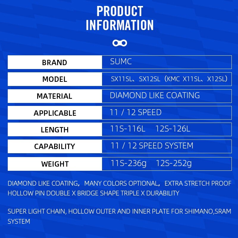 12s Bicycle Chain Diamond Like Coating 12 Speed Mountain Cycling Road Bike Chain