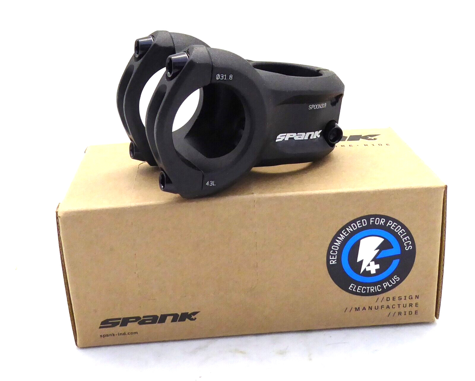 Spank Spoon 318 Stem 43mm Clamp 31.8mm +/-0 Rise Black