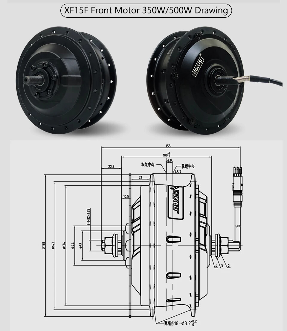 36V 48V 250W 350W 500W Electric Bike Motor Front Rear Rotate/Cassette Wheel Hub