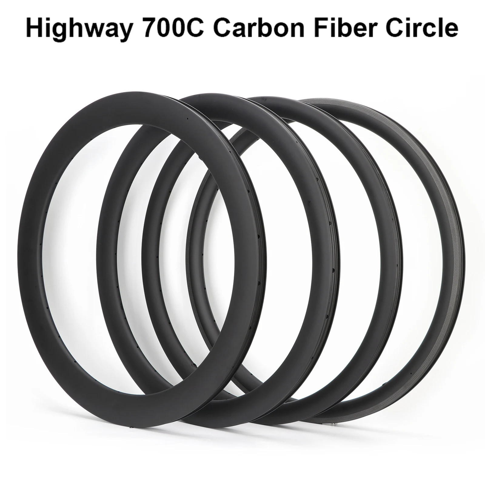 700C Road Bicycle Carbon Fiber Rim 38/50/60/88MM Depth 24-hole Disc Brake Ring