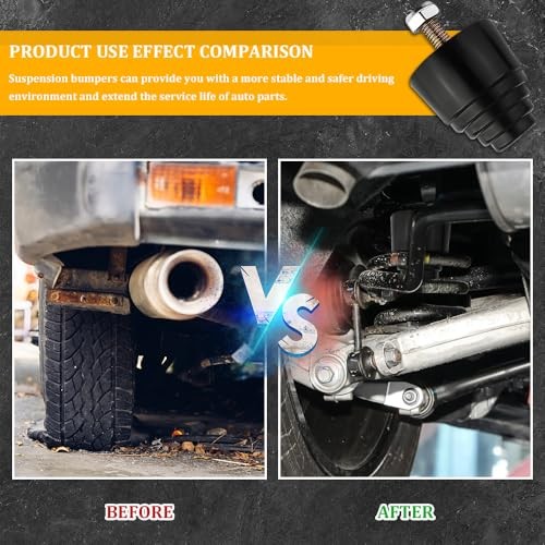 2PCS Suspension Bump Stop, Rear Leaf Spring Bumpers, Bump Stops Kit with Nuts,