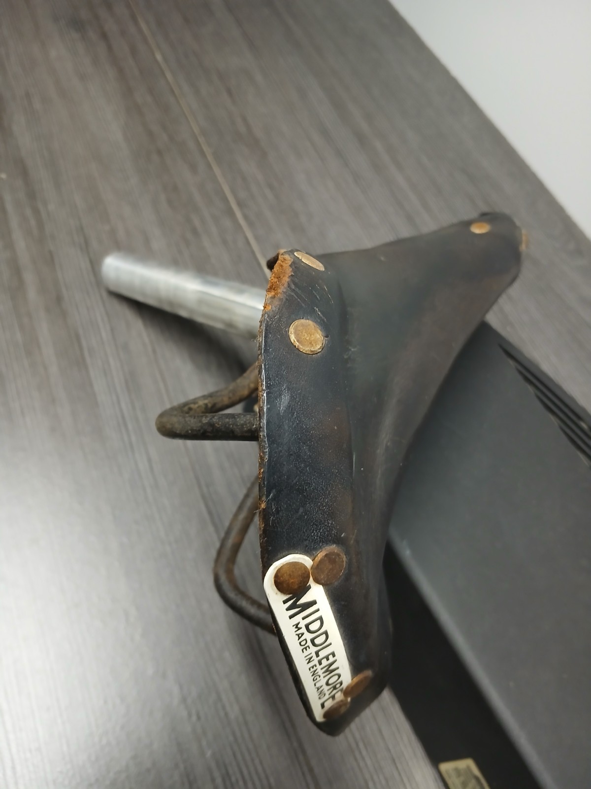Middlemore Coventry Leather Bicycle Seat W/ Post Made In England Fast Shipping!
