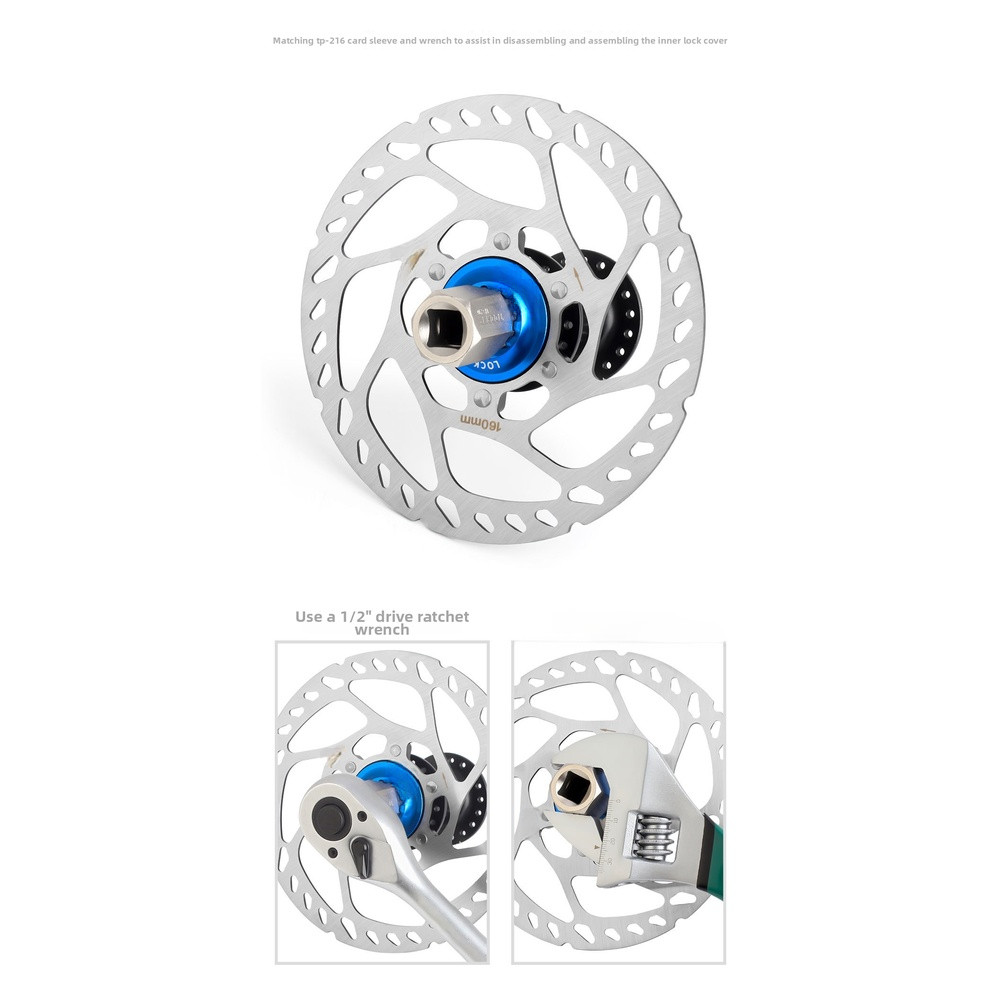 Aluminum Alloy Center Lock to Six Bolt Disc Brake Adapter for MTB Road Bikes