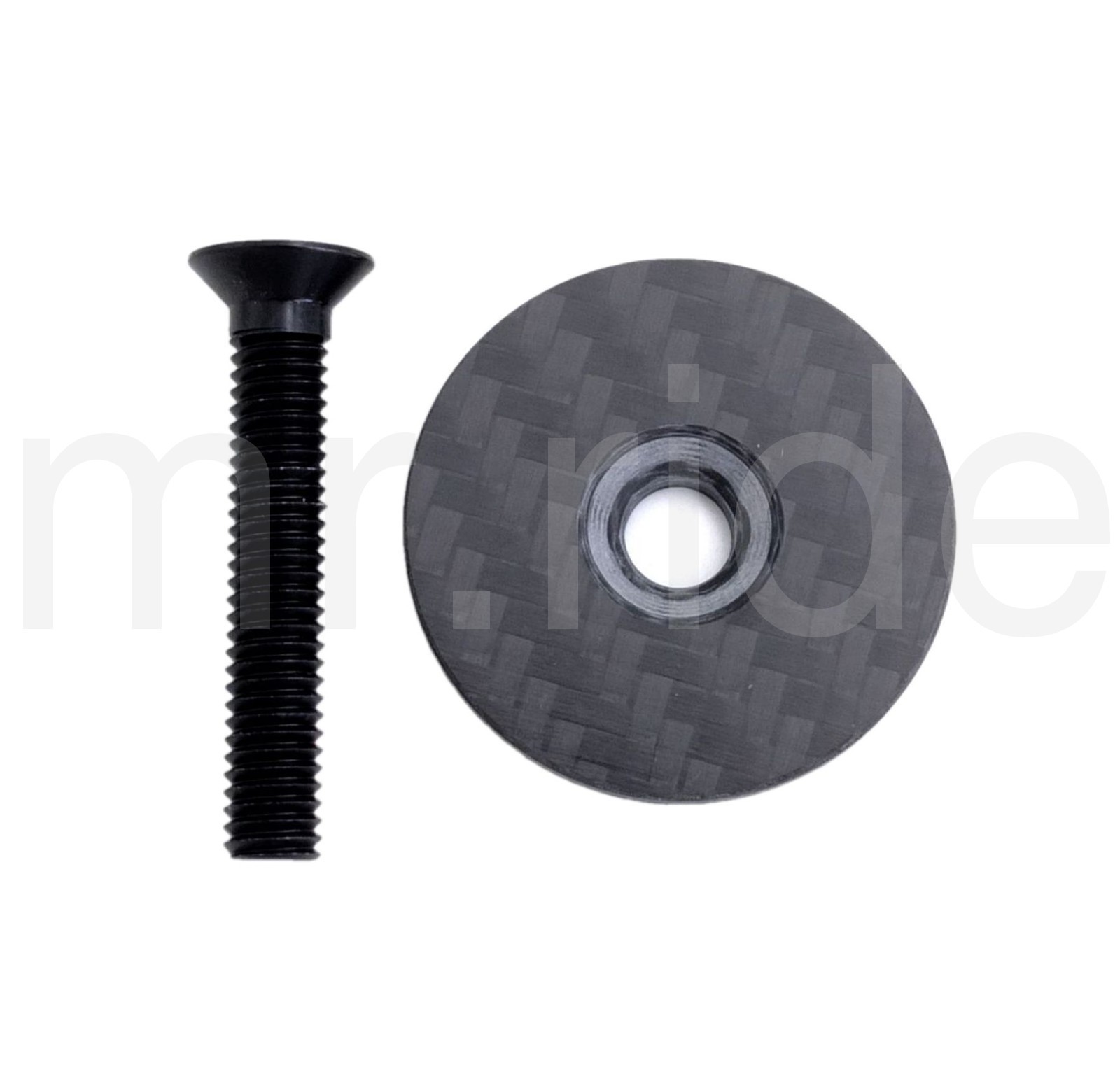7g Bike Bicycle Headset Stem 3K Matt Carbon Top Cap + 7075 Bolt