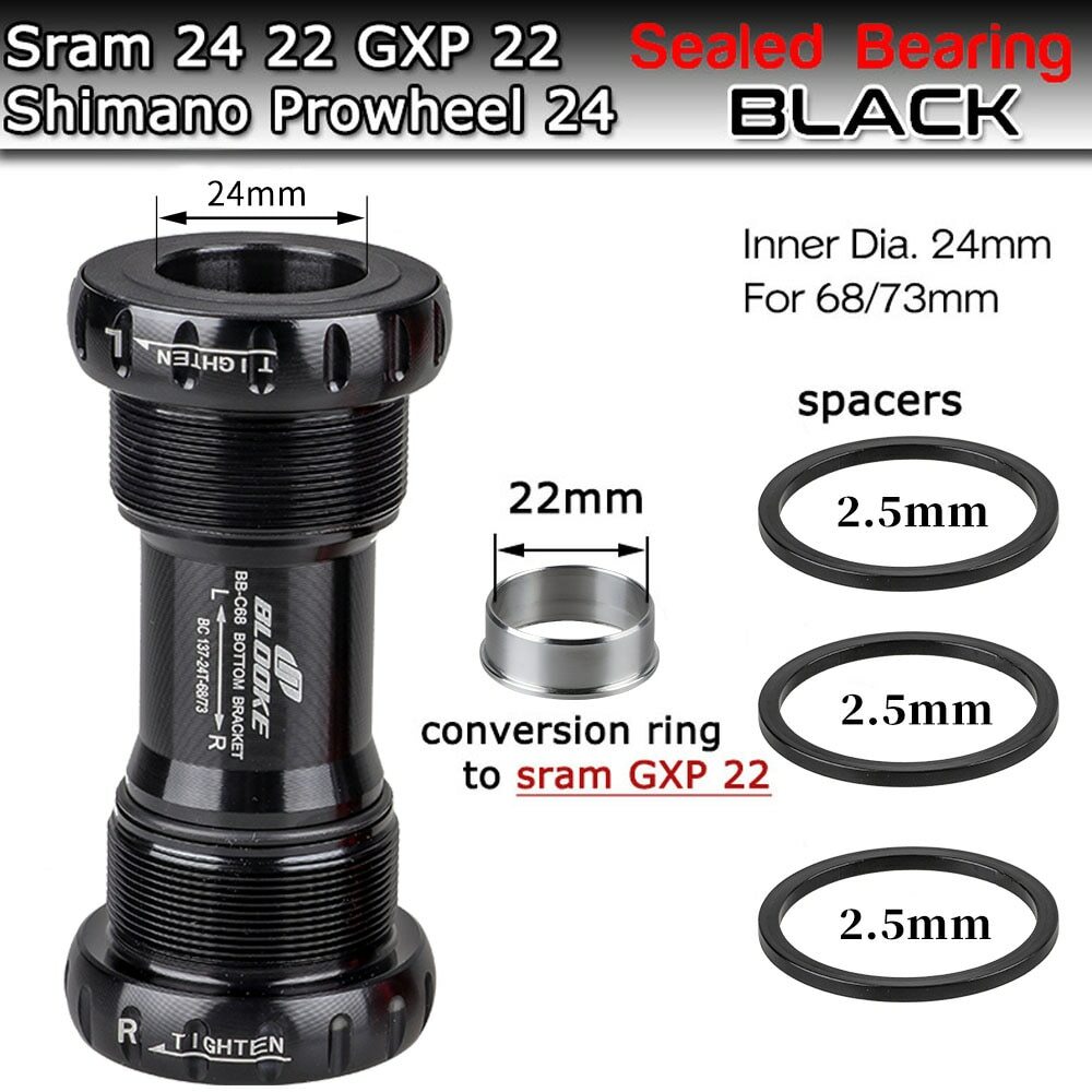 BLOOKE Bike Sealed Bearing Thread Kit Bottom Bracket For SRAM GXP Prowheel BB52