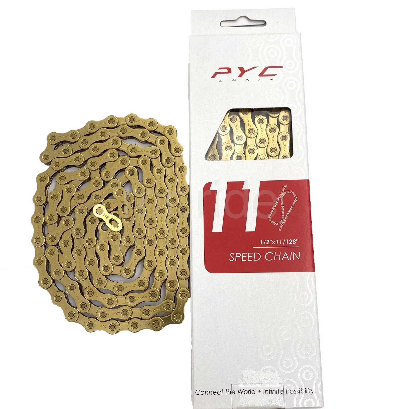 PYC X11EL 11-Speed 1/2″X11/128″ 116L Road/MTB/CX Bike Chain Ti Gold fit SHIMANO