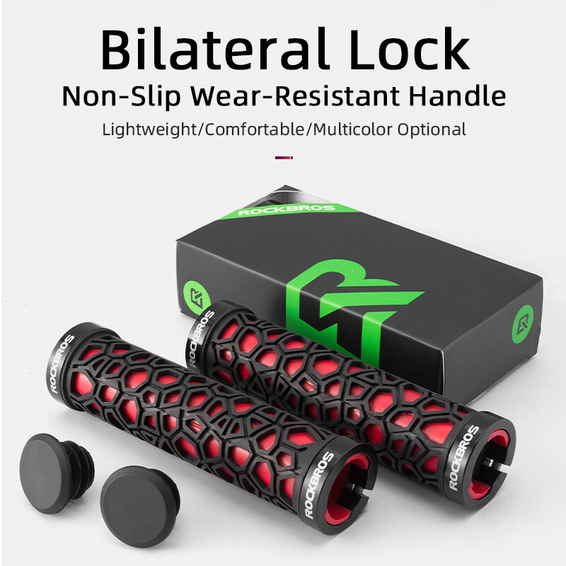 ROCKBROS Bike Grips Bicycle Handlebar Grips Rubber Lock-on Ultraight MTB Grips
