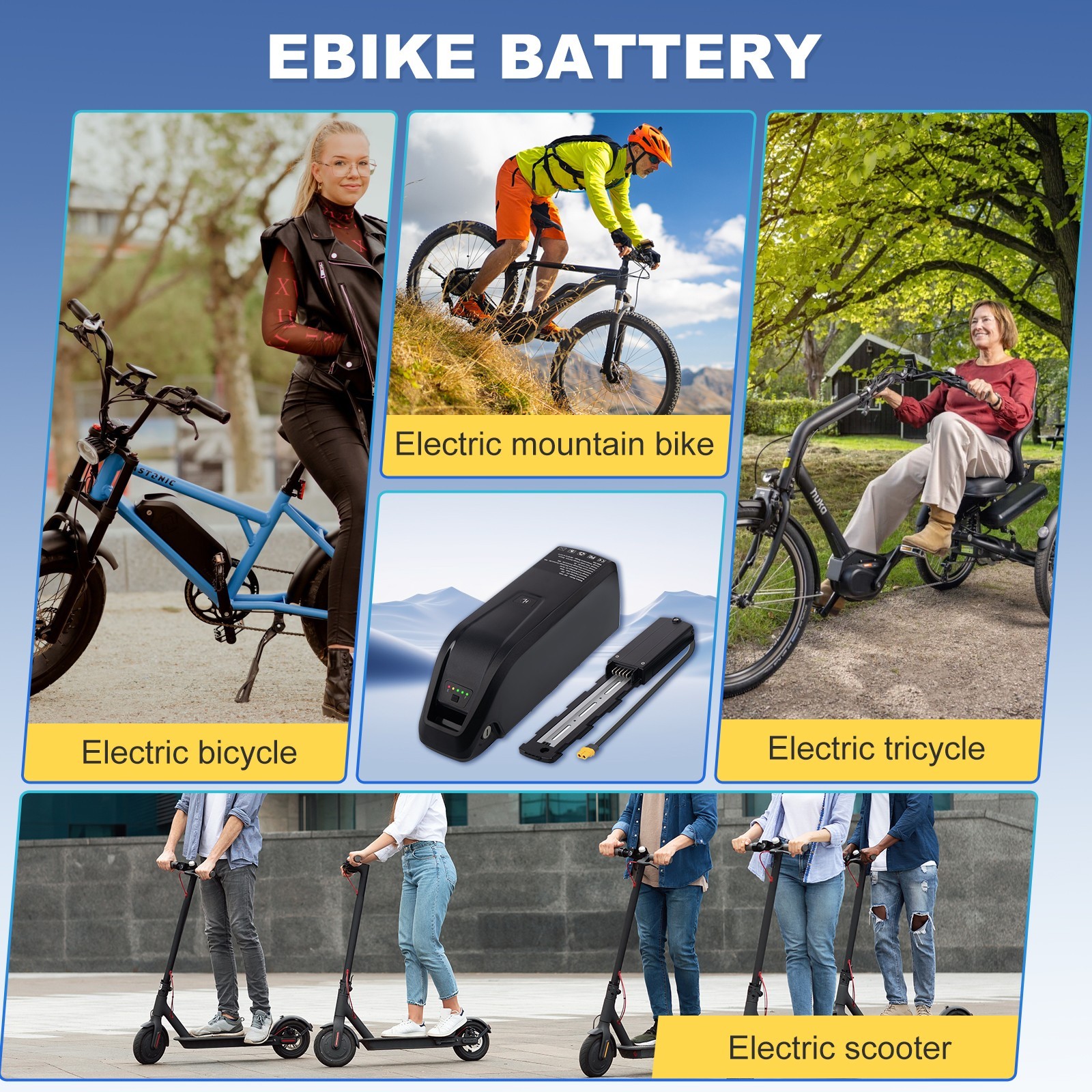 48V 15Ah Hailong Battery for 200W-1500W Ebike Electric Bike Lithium Battery BMS