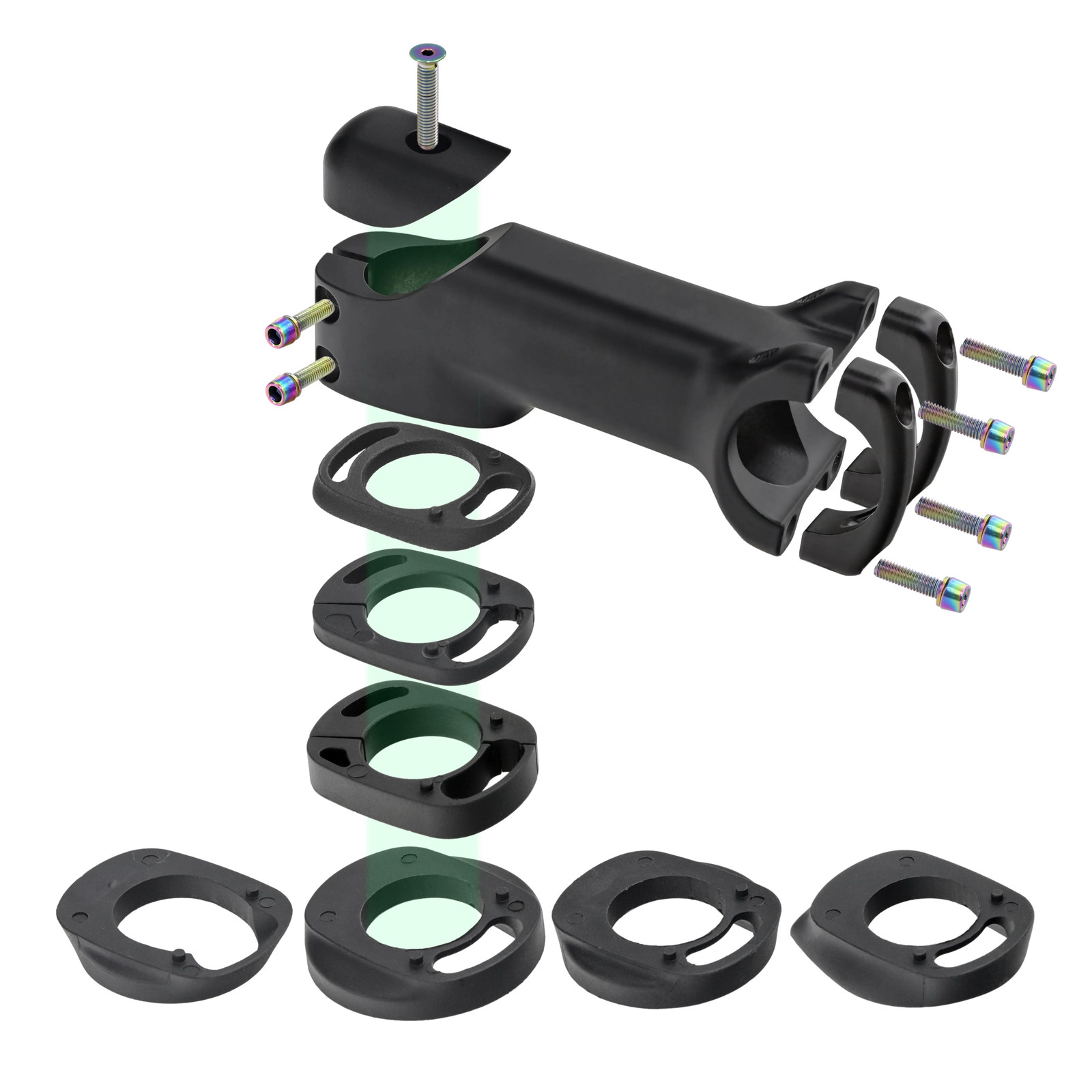 Bicycle Stem 28.6-31.8mm Internal Cable Routing Stem with Spacer Bike Parts