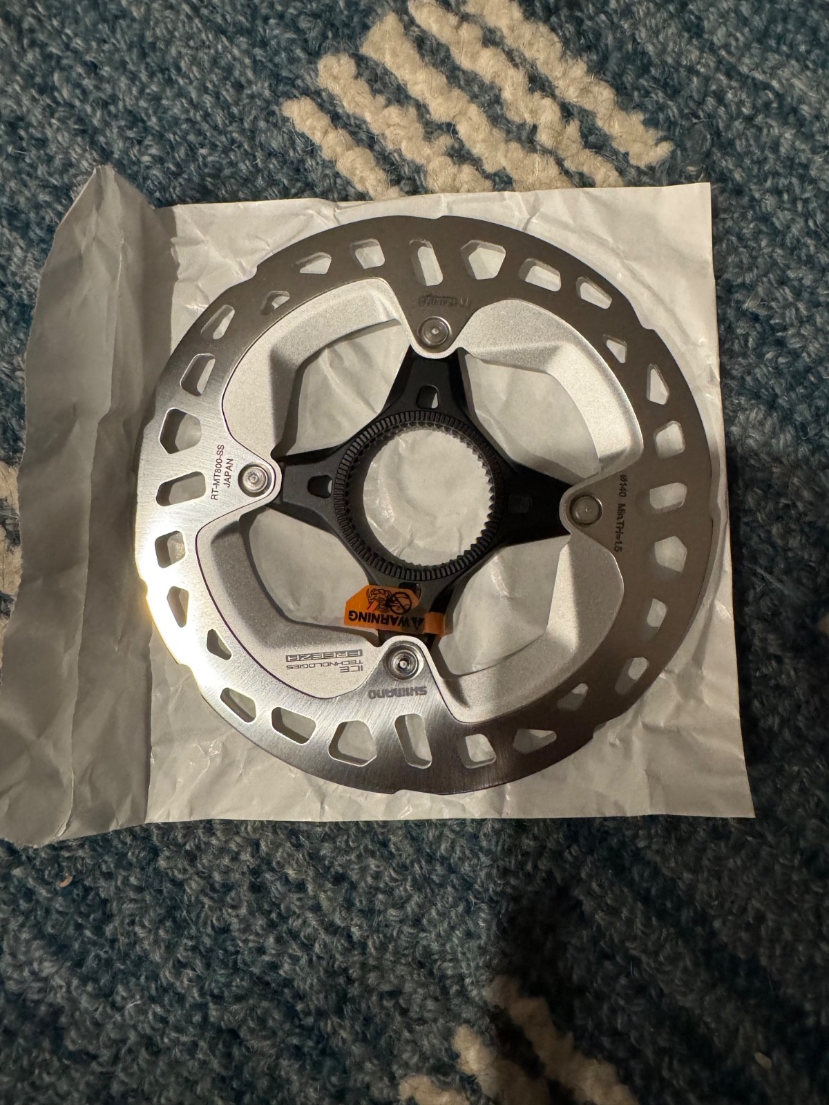 Shimano XT RT-MT800 IceTech Freeza centerlock disc bike rotor 140mm w/lockring