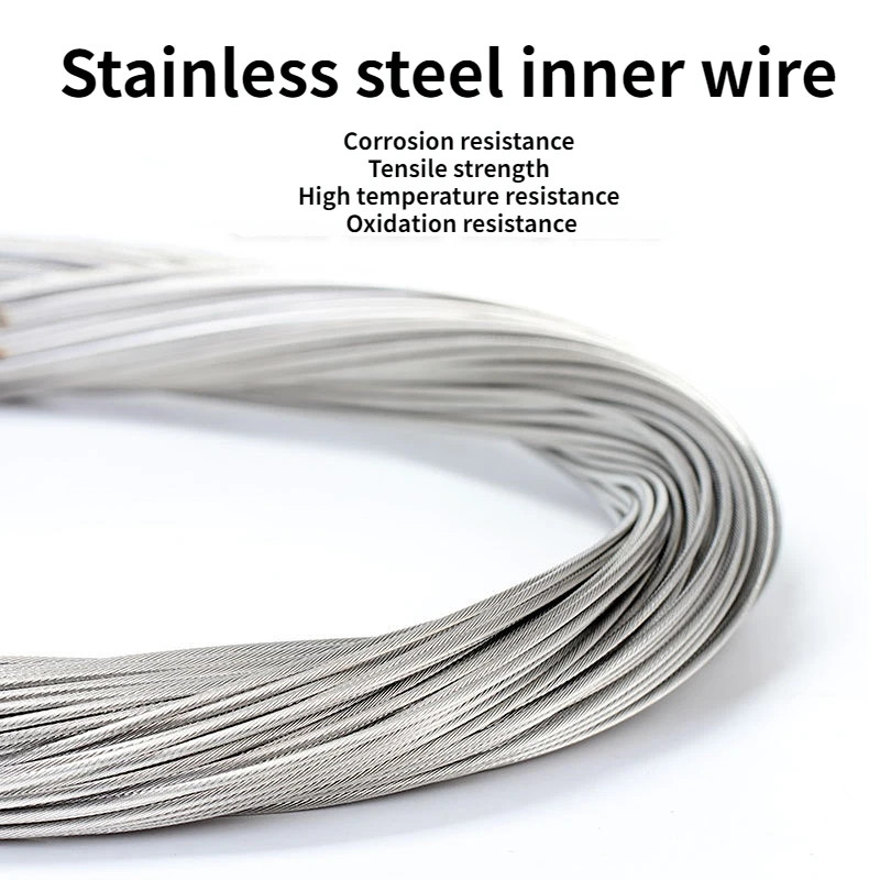 2M Bike Brake Shift Cable Inner Wire Set with End Caps MTB Road Fixed Gear