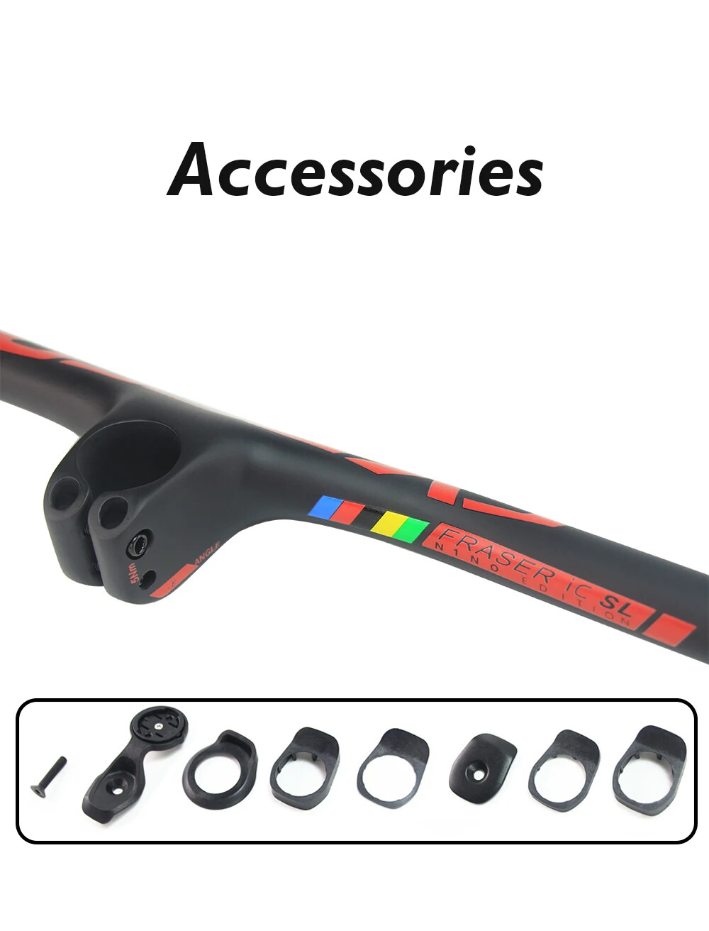 8 Degree With Stem 30/40/50mm Carbon Fiber Mountain Bike Integrated Handlebar