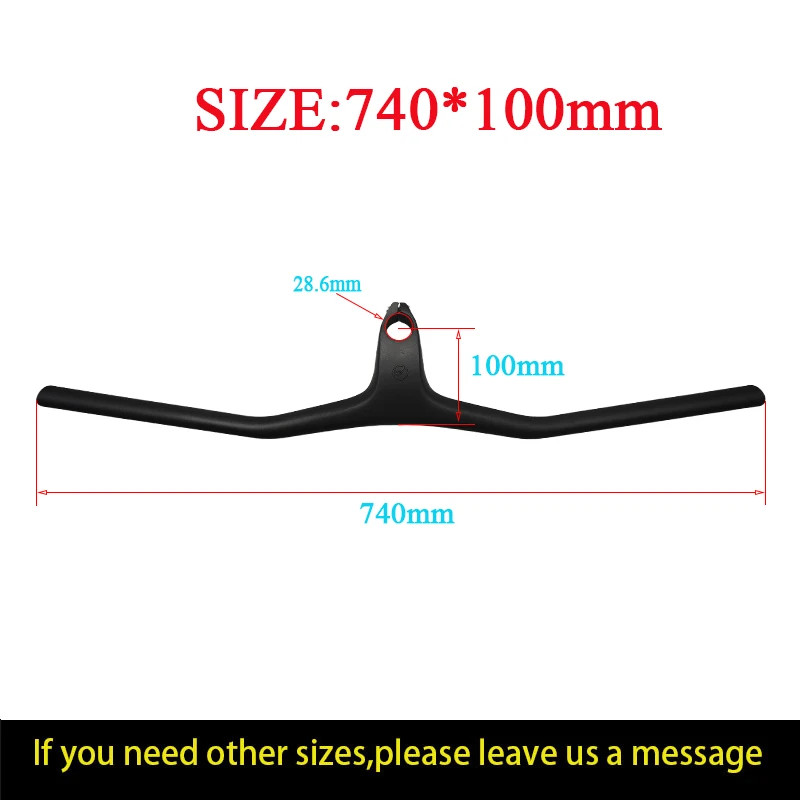 Carbon Fiber XC Mountain Bike Handlebar 10 Degree 28.6mm Clamp 720-780mm