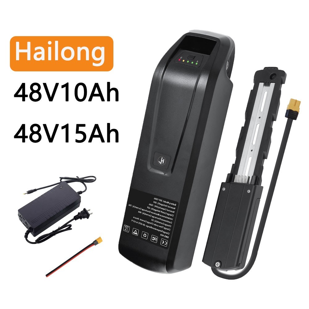 Hailong 48V 10Ah/15Ah Battery For 200W-1000W Lithium Electric Bicycle Motor