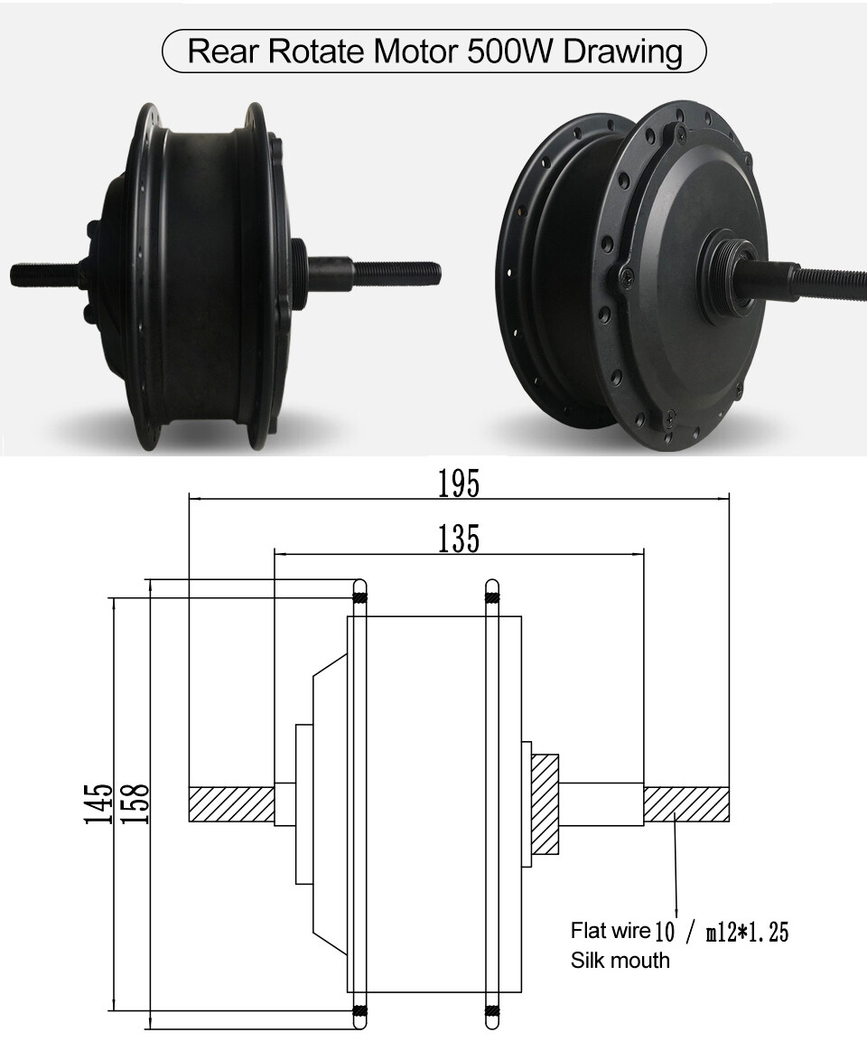 36V/48V 250W 350W 500W E-bike Front Rear Hub Motor Drive Wheel Conversion Kit
