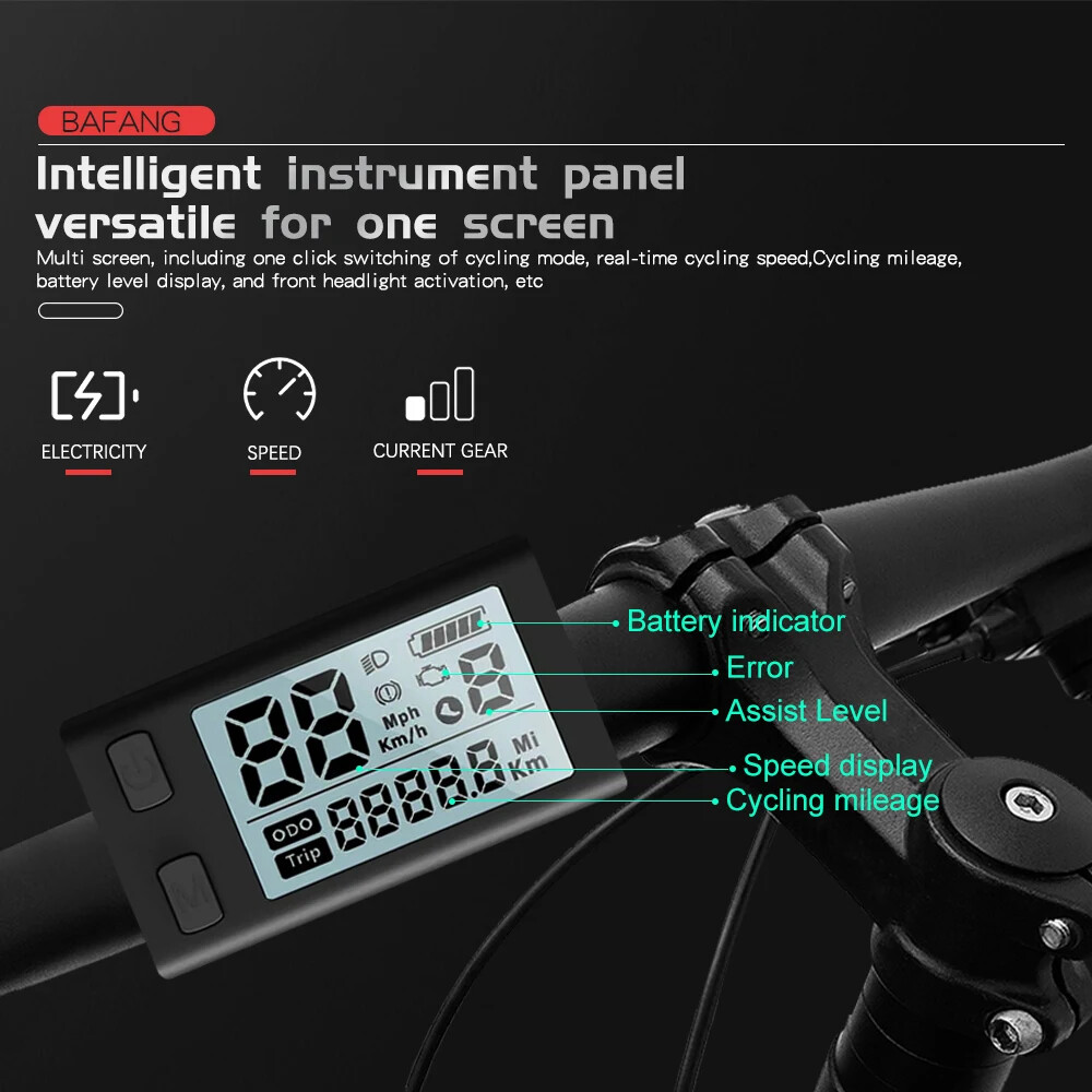 Ebike LCD Display 510S for BBS01/BB02/BBSHD Mid Drive Hub Motor 24V 36V 48V 52V