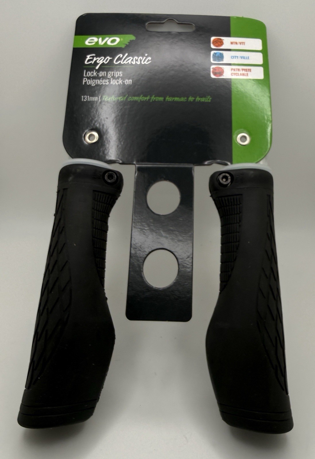 EVO – Ergo Classic Bicycle Grips – Lock-On – 131mm – Black – NEW!