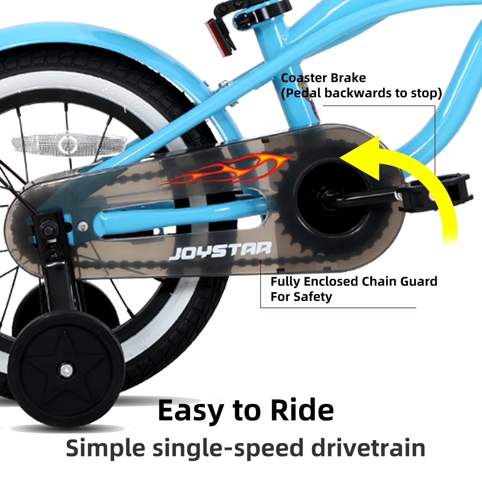 Joystar 14 Inch Kids Bike Training Wheels For Ages 3-5 Years Old Girls Boys
