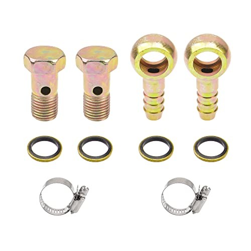 2 Sets M14 Banjo Hose Barb Bolt Fittings Banjo Bolt Screw Crush Washer Kit