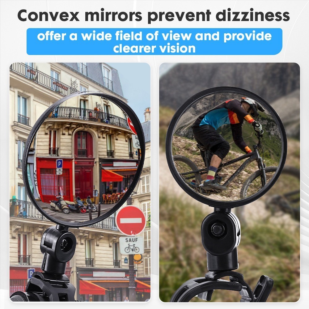 Ebike Bike Handlebar Mirror – Rotatable And Adjustable Wide Angle Rear Rearview