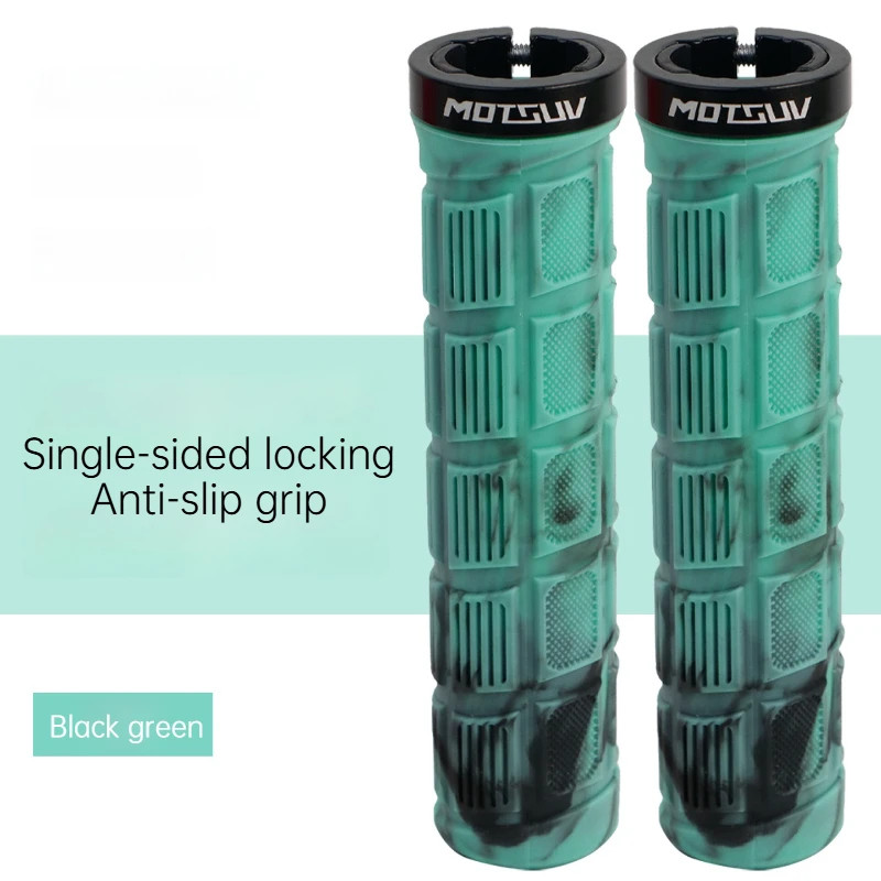 MTB Bike Handlebar Grips Aluminum Lock On Dual Color Rubber Ergonomic