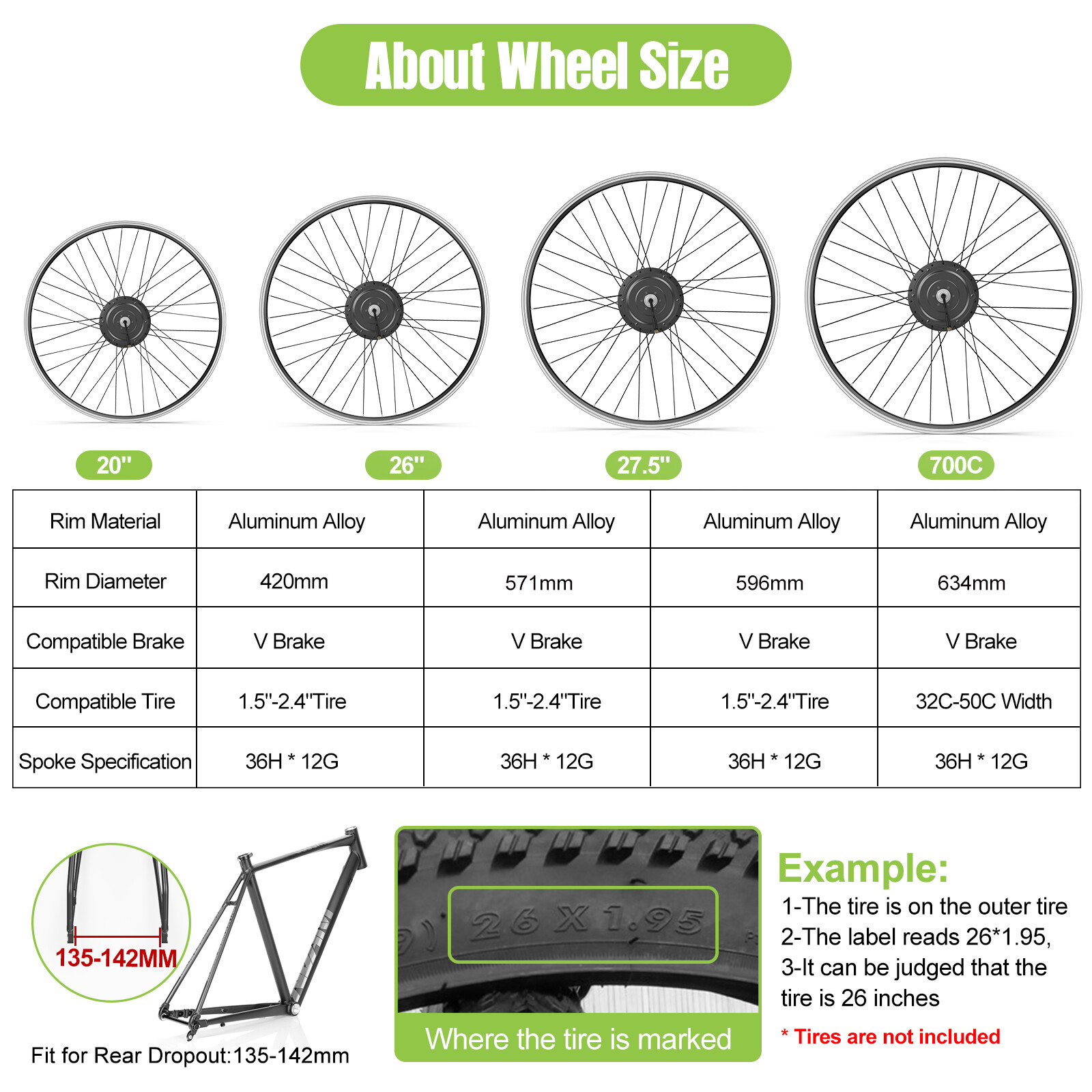 Bafang 48V500W Electric Bicycle Hub Motor Rear Wheel for Cassette DC Kit USA