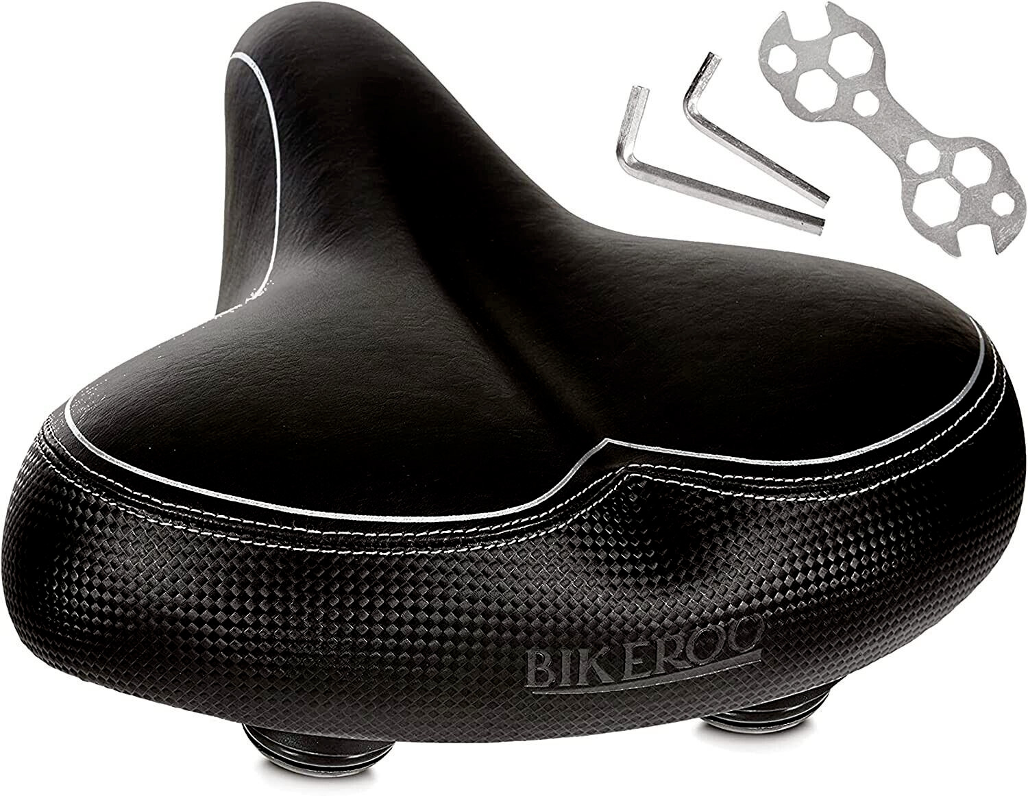 Bikeroo Oversized Bike Seat – Comfort Outdoor Bike Seat Elastomer Springs