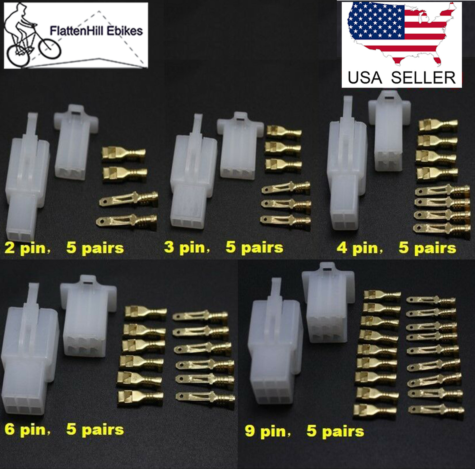 25 Sets Automotive 2.8mm Electric Wire Connector 2 3 4 6 9 Pin Ebike Car Scooter