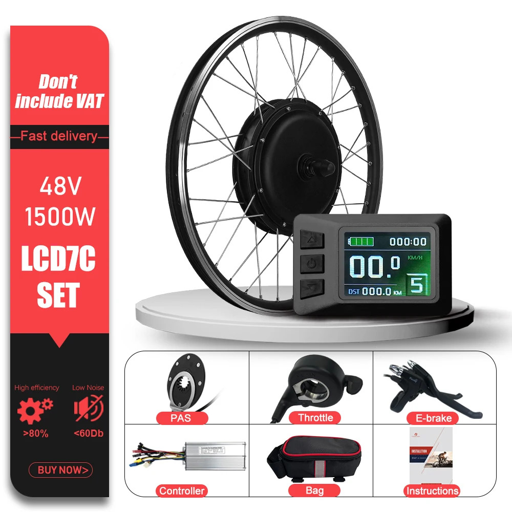 Mountain Electric Bike 48V 1500W Brushless Rear Cassette Hub Motor 20-29in 700C
