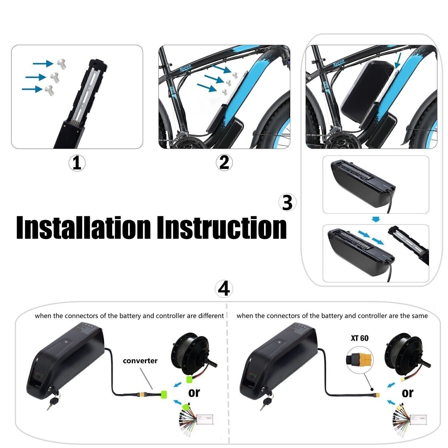 48V Hailong ebike Battery BMS For 48V 500W 750W 1000W 1500W Electric Bike Motor