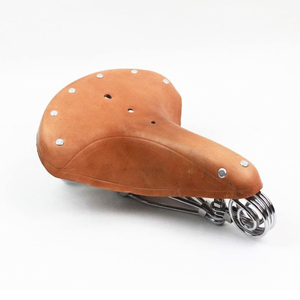 Vintage Classic Genuine LEATHER Retro Fit All Bicycle Cycling Springs Bike Seat
